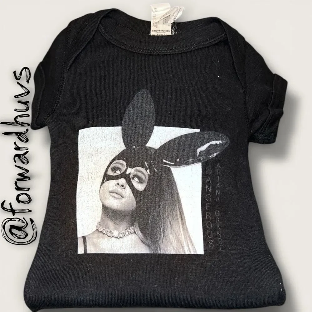 Ariana Grande “Dangerous Woman” Baby Onesie – Black – Rabbit Skins – Newborn